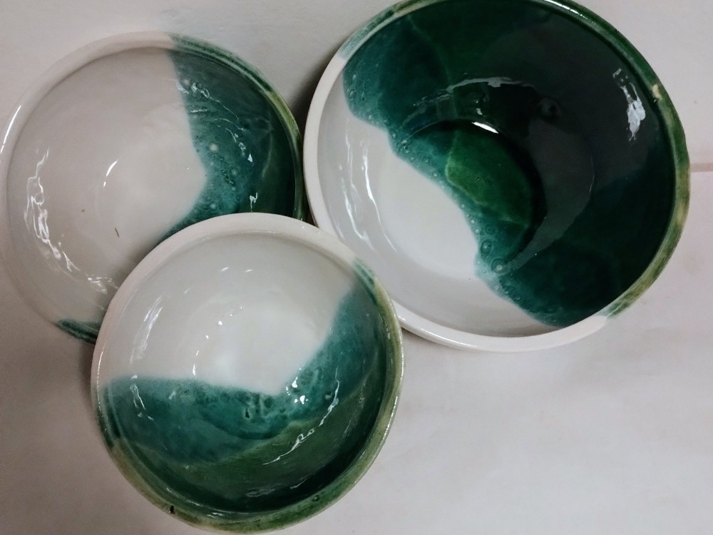 Juego de cuencos Verdosos. 
