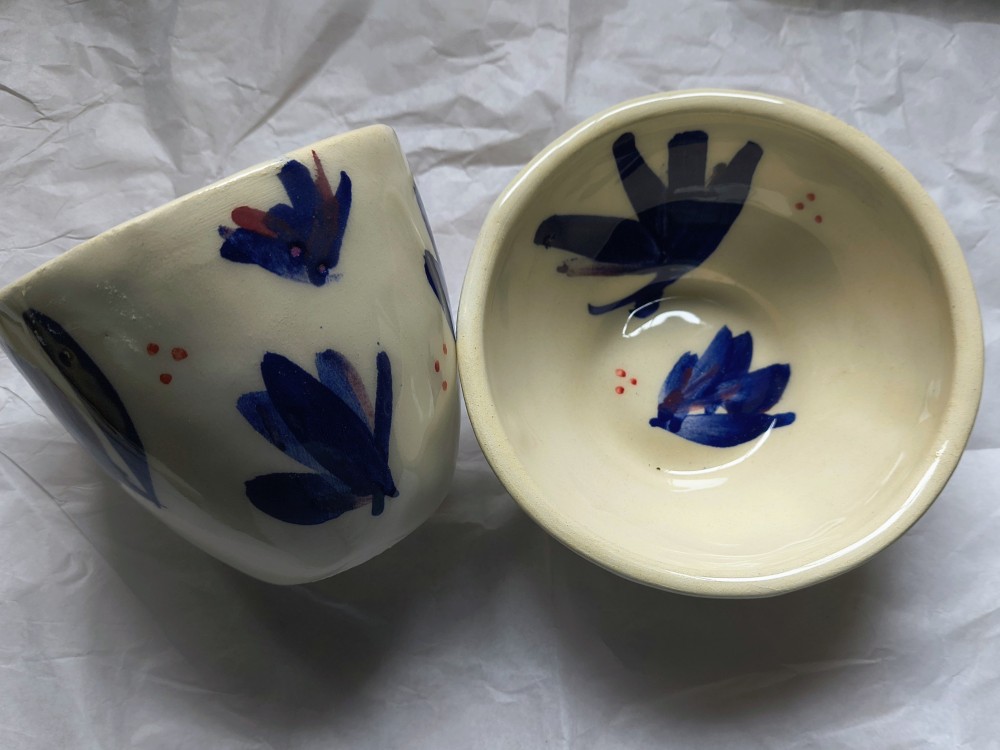 Mate y cuenquito Cobalto 